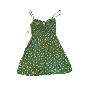 Billabong Women's Green Floral Sundress Size XS – Smocked Bodice, NWT
